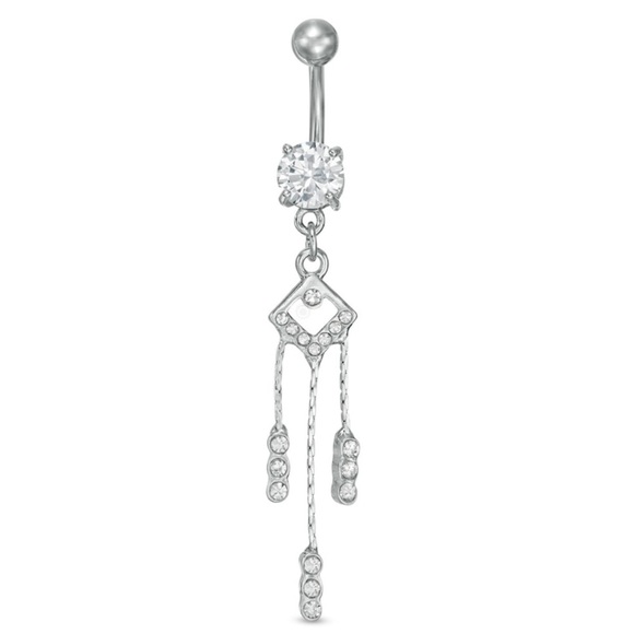 Crystal geometric belly ring - Picture 1 of 3